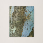 Antiek Kaart Aerial Uitzicht City of Seattle Washi Legpuzzel (Verticaal)