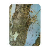 Antiek Kaart Aerial Uitzicht City of Seattle Washi Magneet (Verticaal)