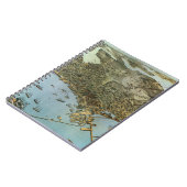 Antiek Kaart Aerial Uitzicht City of Seattle Washi Notitieboek (Linkerzijde)