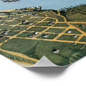 Antiek Kaart Aerial Uitzicht City of Seattle Washi Poster (Hoek)