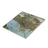 Antiek Kaart Aerial Uitzicht City of Seattle Washi Tegeltje (Zijkant)