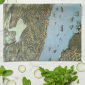 Antiek Kaart Aerial Uitzicht City of Seattle Washi Theedoek (Gevouwen)