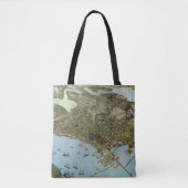Antiek Kaart Aerial Uitzicht City of Seattle Washi Tote Bag (Voorkant)