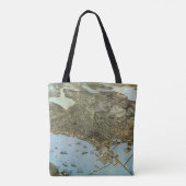 Antiek Kaart Aerial Uitzicht City of Seattle Washi Tote Bag (Achterkant)