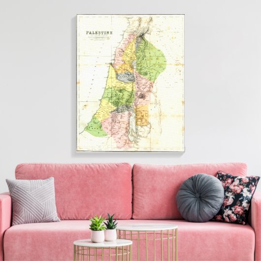 Antiek kaart - Biblical Palestine Canvas Afdruk (Insitu (Woonkamer))