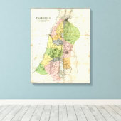 Antiek kaart - Biblical Palestine Canvas Afdruk (Insitu (Houten vloer))
