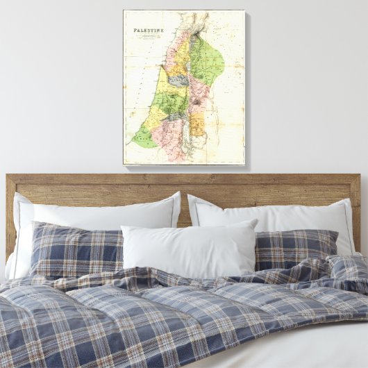 Antiek kaart - Biblical Palestine Canvas Afdruk (Insitu (Slaapkamer))