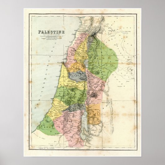 Antiek kaart - Biblical Palestine Poster (Voorkant)