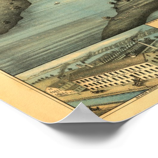  Antiek Kaart Birmingham Connecticut 1876 Poster (Hoek)