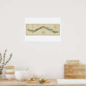 Antiek kaart Columbia River Washington Poster (Keuken)