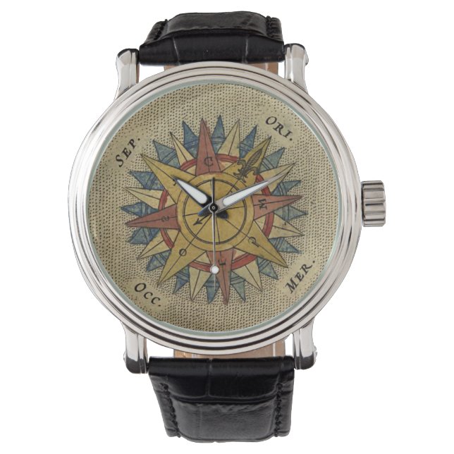 Antiek kaart Compass Watch Horloge (Voorkant)