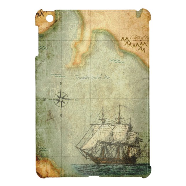Antiek kaart en verzending hoesje voor iPad mini (Achterkant)
