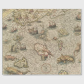 Antiek kaart en Zee creaties Cadeaupapier (Vlak)