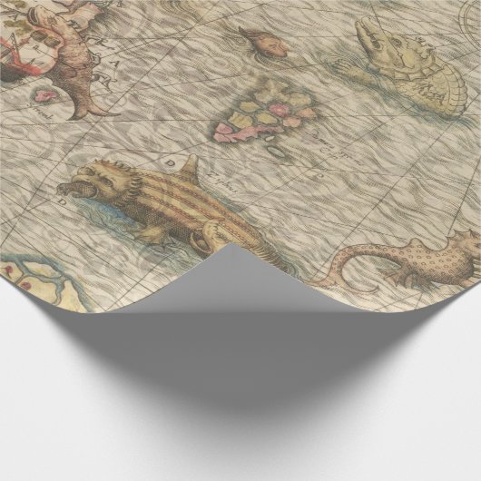 Antiek kaart en Zee creaties Cadeaupapier (Hoek)