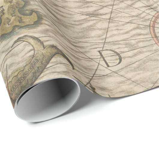 Antiek kaart en Zee creaties Cadeaupapier (Rol Hoek)