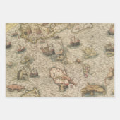 Antiek kaart en Zee creaties Inpakpapier Vel (Voorkant 3)