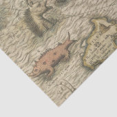 Antiek kaart en Zee maken loskoppeling Tissuepapier (Detail)