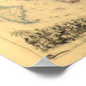 Antiek kaart - het Britse Rijk 1850 Poster (Hoek)