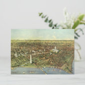 Antiek kaart met een panoramisch Uitzicht van Wash (Staand voorkant)