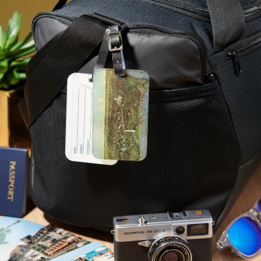 Antiek kaart met een panoramisch Uitzicht van Wash Bagagelabel (Voorkant & Achterkant)