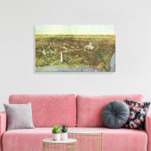 Antiek kaart met een panoramisch Uitzicht van Wash Canvas Afdruk (Insitu (Woonkamer))
