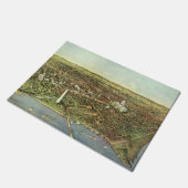 Antiek kaart met een panoramisch Uitzicht van Wash Deurmat (Schuin)