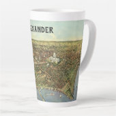 Antiek kaart met een panoramisch Uitzicht van Wash Latte Mok (Rechterhoek)