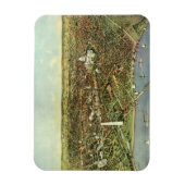 Antiek kaart met een panoramisch Uitzicht van Wash Magneet (Verticaal)