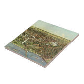 Antiek kaart met een panoramisch Uitzicht van Wash Tegeltje (Zijkant)