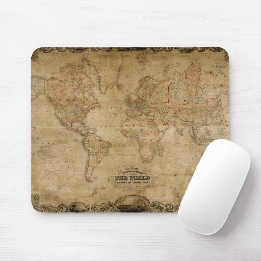 Antiek kaart Mousepad Muismat (Met muis)