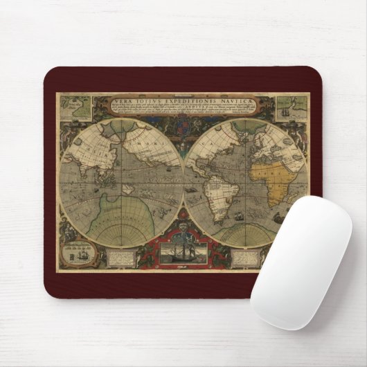 Antiek kaart Mousepad Muismat (Met muis)