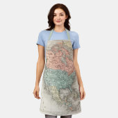 Antiek kaart Noord-Amerika Schort (Gedragen)