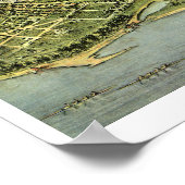 Antiek kaart, Panoramisch Uitzicht van Washington  Poster (Hoek)