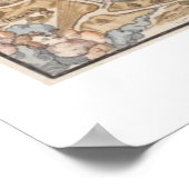 Antiek KAART PARIS  oud Poster (Hoek)