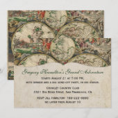 Antiek kaart Party Invitation (Voorkant / Achterkant)