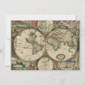 Antiek kaart Party Invitation (Achterkant)