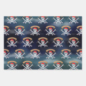 Antiek kaart Pirate Jolly Roger verjaardagsfeestje Inpakpapier Vel (Voorkant 3)