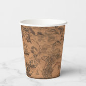 Antiek kaart Pirate verjaardagsfeestje Papieren Bekers (Achterkant)