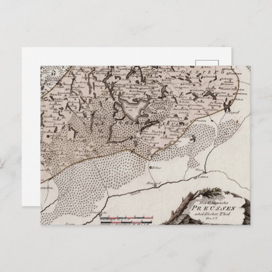 Antiek kaart Pruisen / Polen Masuria Meer Sniardwy (Voorkant / Achterkant)