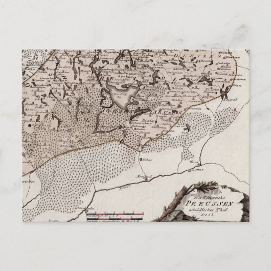 Antiek kaart Pruisen / Polen Masuria Meer Sniardwy (Voorkant)