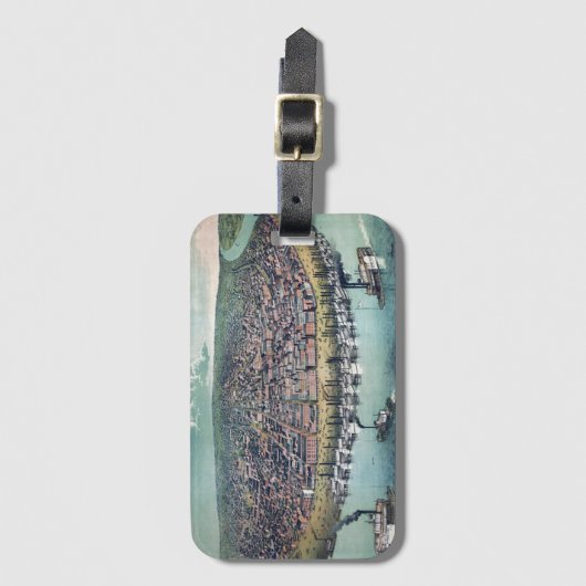 Antiek kaart Saint Louis Missouri Bagagelabel (Voorkant (verticaal))