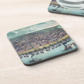 Antiek kaart Saint Louis Missouri Bier Onderzetter (Linkerzijde)