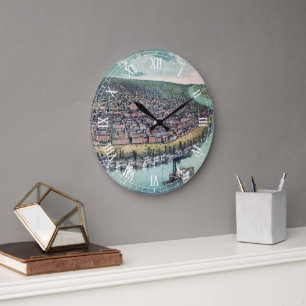 Antiek kaart Saint Louis Missouri Grote Klok