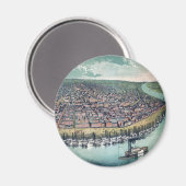 Antiek kaart Saint Louis Missouri Magneet (Voorkant / Achterkant)
