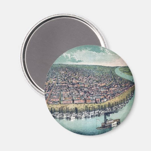 Antiek kaart Saint Louis Missouri Magneet (Voorkant / Achterkant)