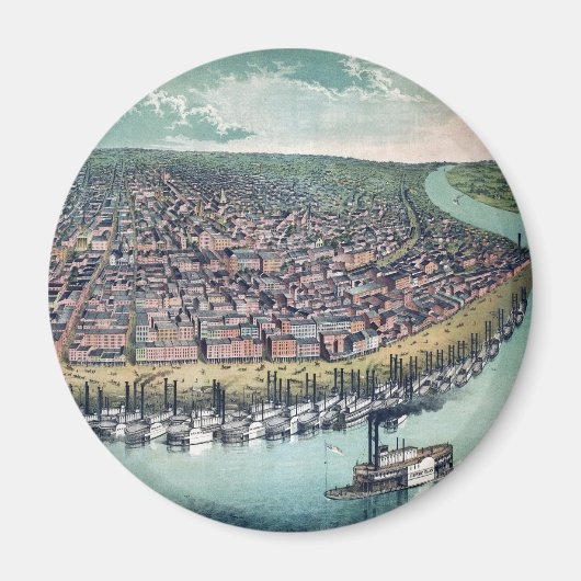 Antiek kaart Saint Louis Missouri Magneet (Voorkant)