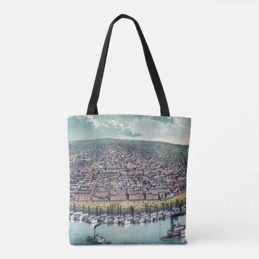 Antiek kaart Saint Louis Missouri Tote Bag (Achterkant)