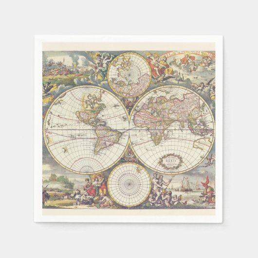 Antiek kaart servetten (Voorkant)