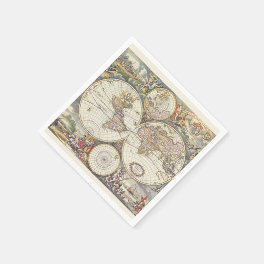 Antiek kaart servetten (Hoek)