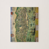 Antiek kaart, stadsplan van Lissabon, Portugal, 15 Legpuzzel (Verticaal)